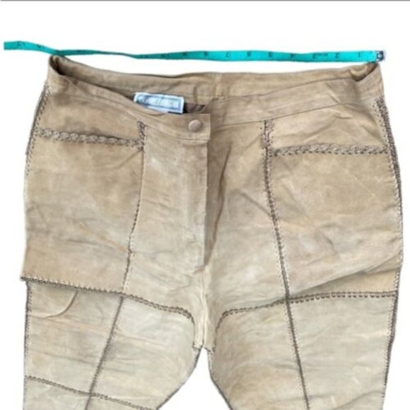 Vintage SMH Leather Suede Pants Camel 16 Pants - Picture 2 of 10